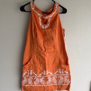 Lilly Pulitzer Orange Mini Dress with White Embroidery